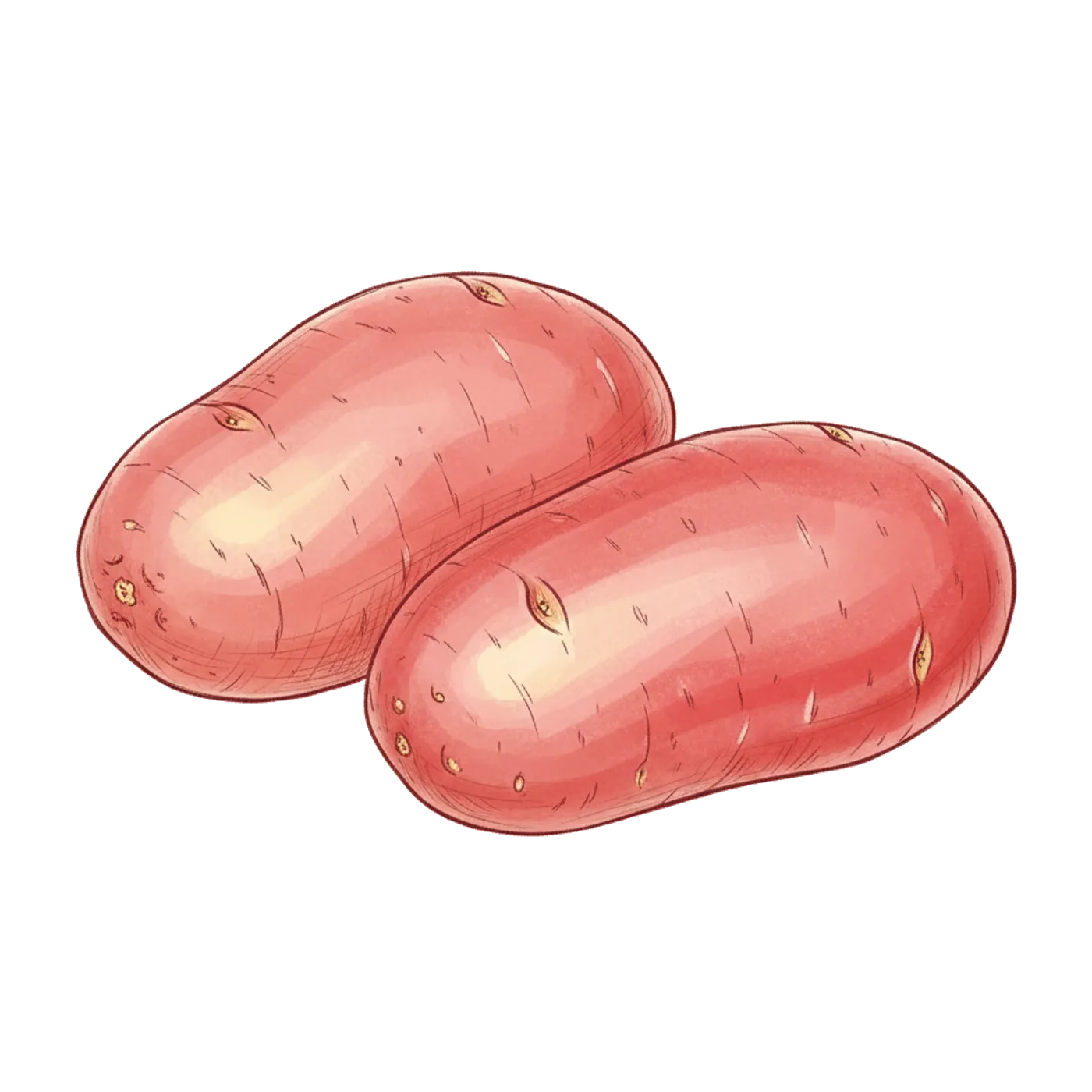 Desiree potatoes cutout illustration
